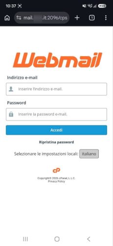 Come leggere la Webmail da Cellulare e installare una Scorciatoia 1 1Pannello