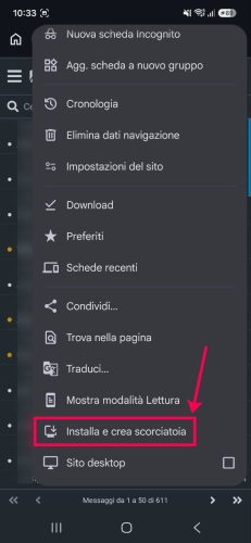 Come leggere la Webmail da Cellulare e installare una Scorciatoia 3 3InstallaScorciatoia