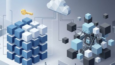 Illustrazione vintage cyber di un ufficio aziendale con email errate, allegati sensibili e rischio di comunicazioni esposte