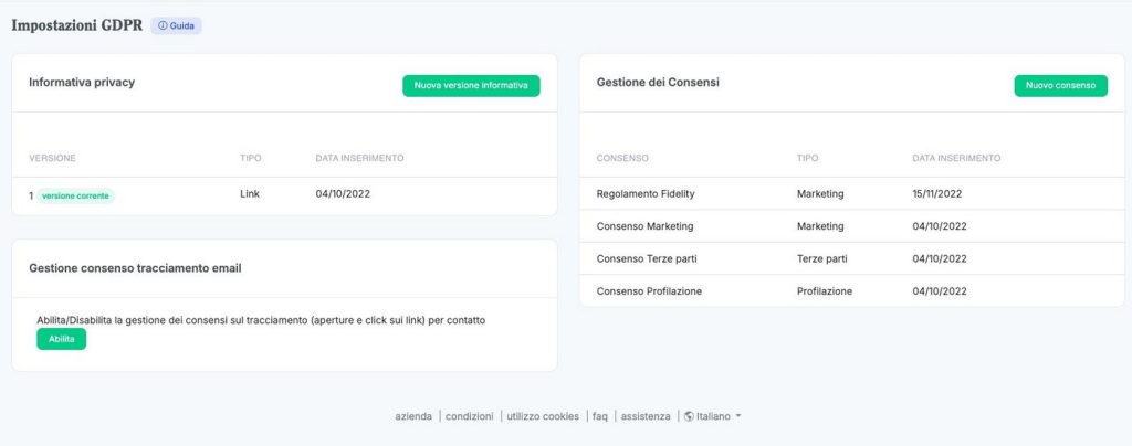 Gestire il consenso al tracciamento delle email con le newsletter 1 mailing gdpr ottobre 01