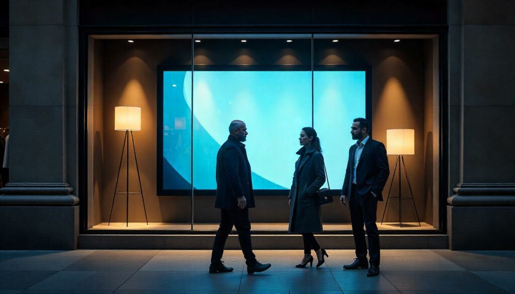 Monitor pubblicitari per vetrine visibili alla luce solare diretta